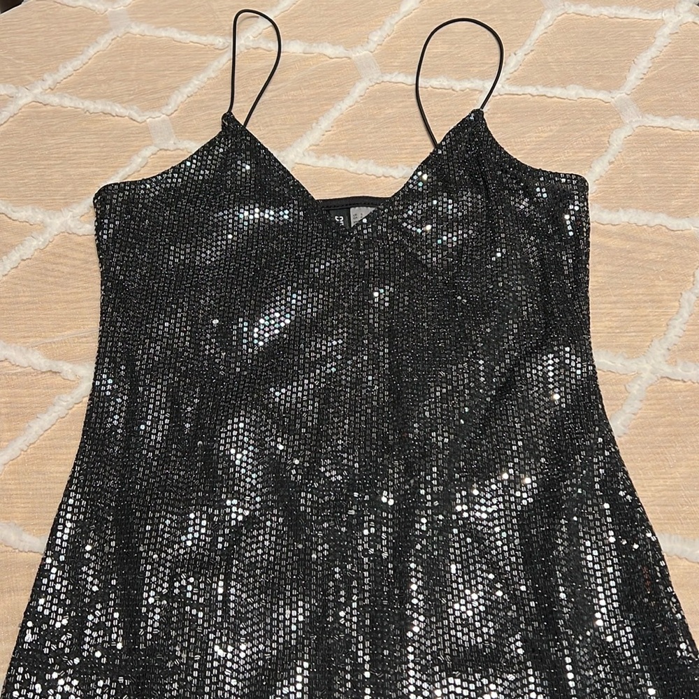 H&M Divided Black Sequin Mini Dress (Never Worn) | Size Small
